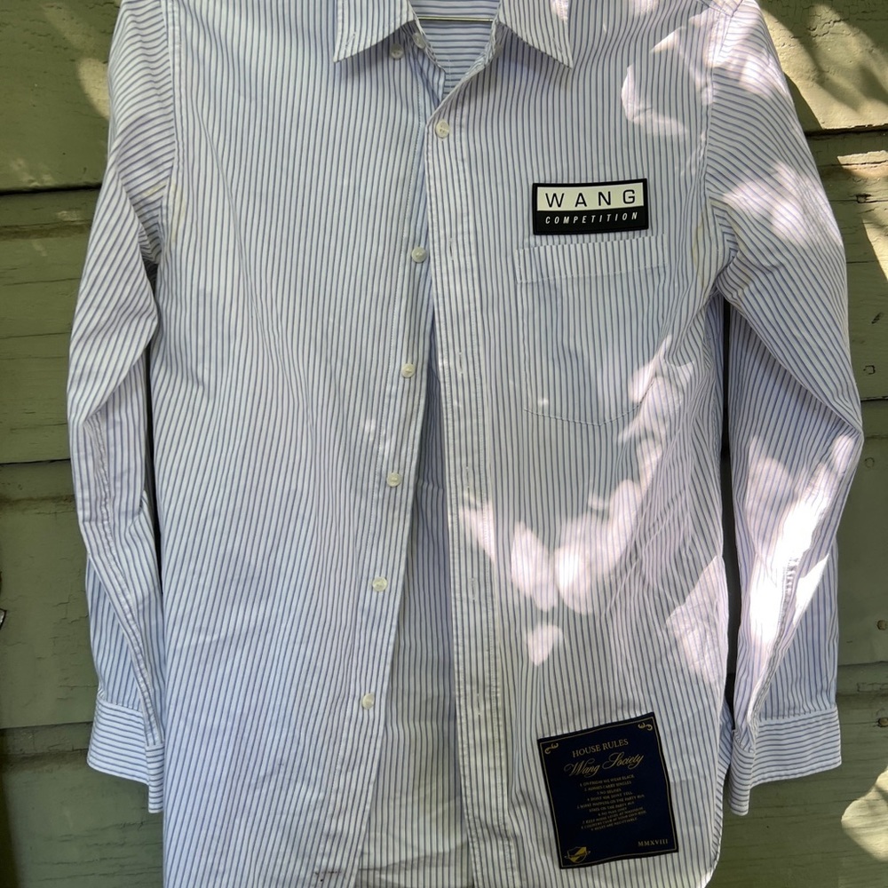 Alexander Wang Men's Striped Shirt - Blue and White